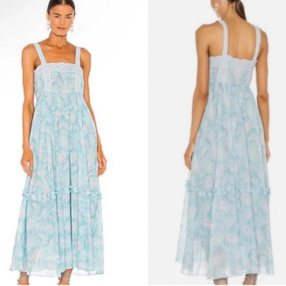 LoveShackFancy Ayala dress in aqua sea Size Small 2